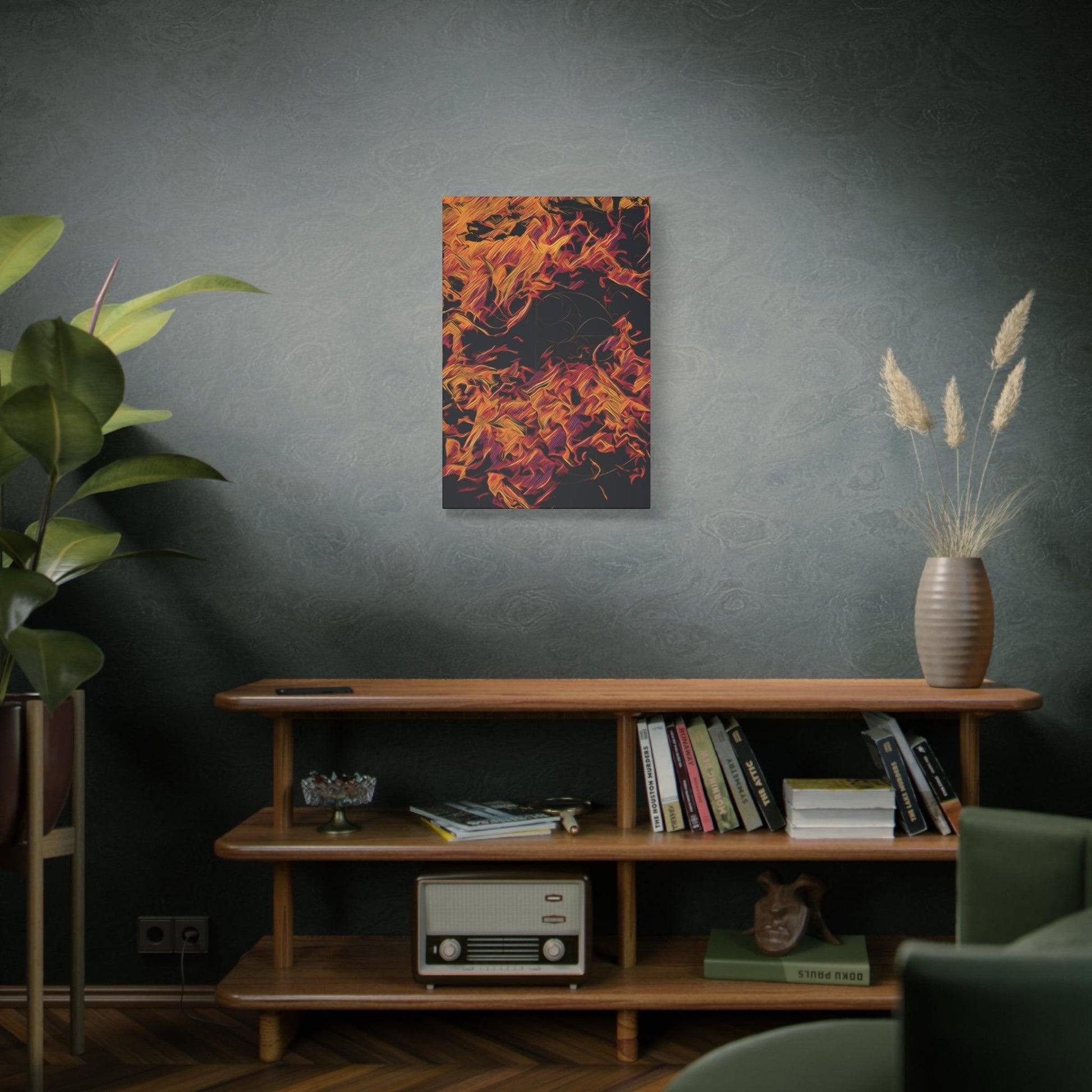 Matte Canvas, Stretched, 1.25" - Fire - Transforming Blaze" - Elements Collection - Artsquarenft