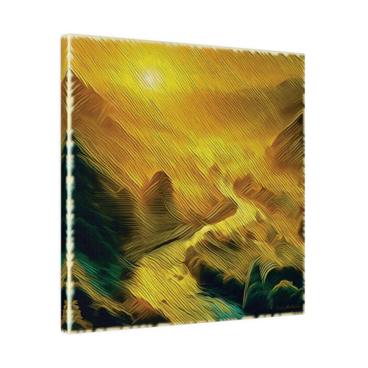 Golden Valley Stream - Matte Canvas, Stretched, 0.75" - Artsquarenft
