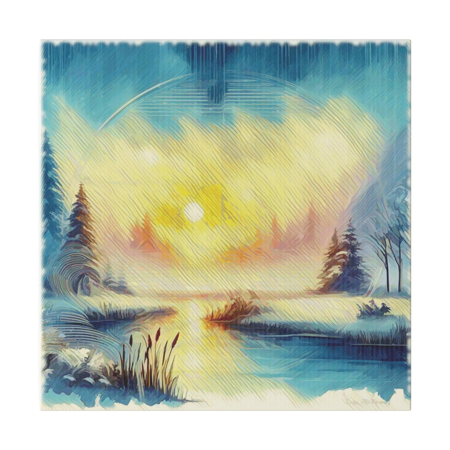 Winter's Radiant Embrace - Matte Canvas, Stretched, 0.75" - Artsquarenft