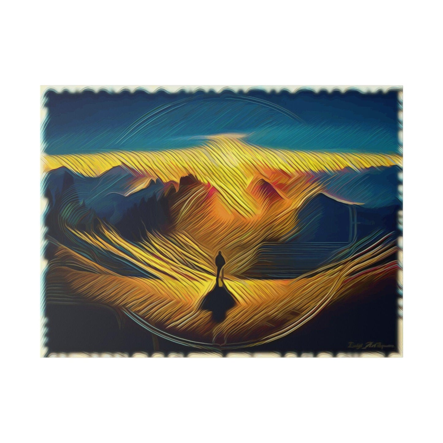Golden Horizon Reflection - Matte Canvas, Stretched, 0.75 - Artsquarenft