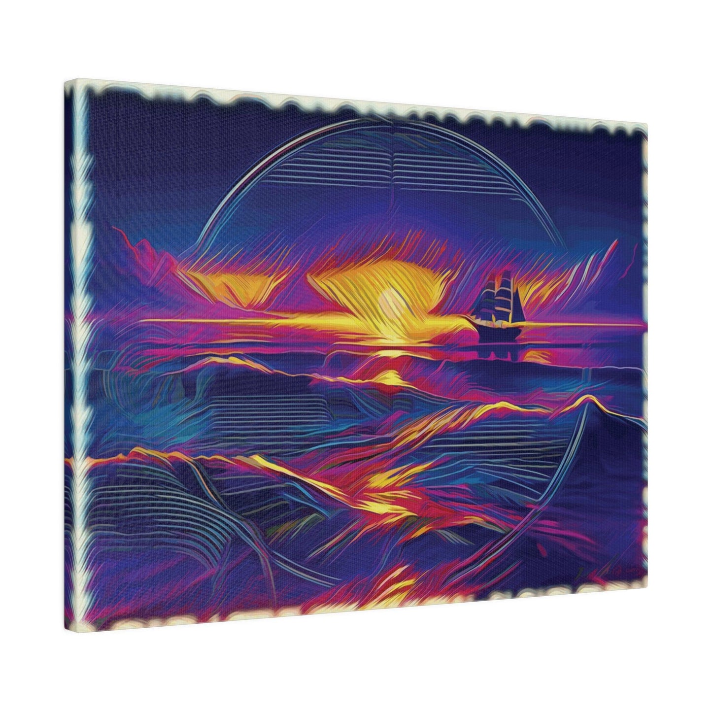 Sail into the Radiant Sunset - Matte Canvas, Stretched, 0.75 - Artsquarenft