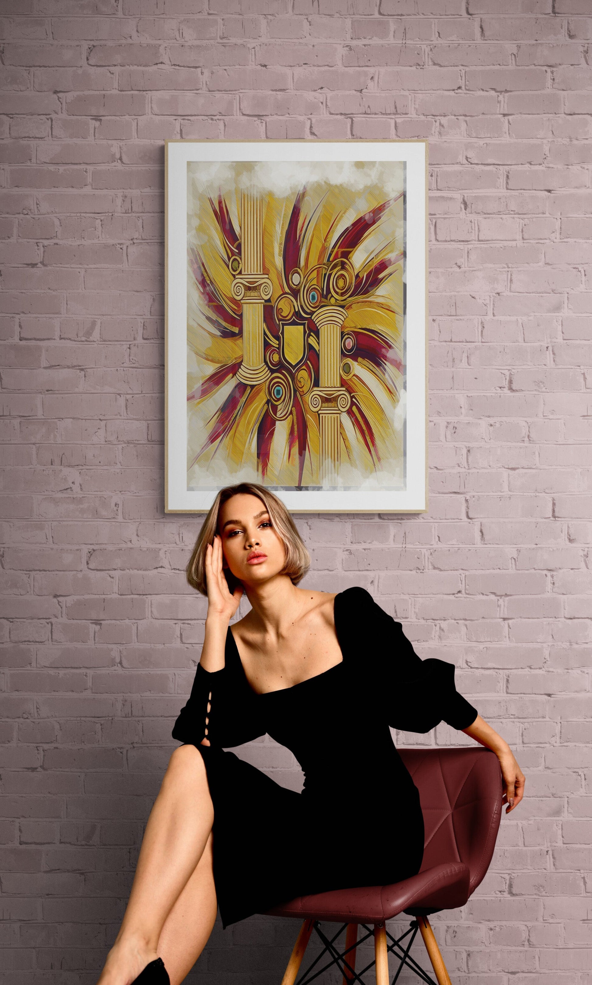 First Impression entryway art lifestyle photo showing scale and elegant home decor