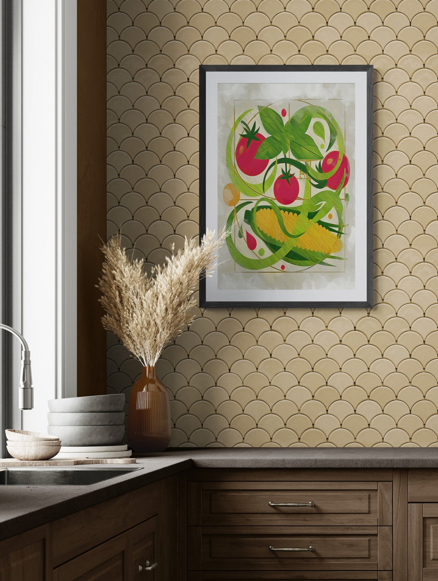 Herb Garden digital brushstrokes detail: vintage sepia and sage green textures, delicate botanical elements, nostalgia