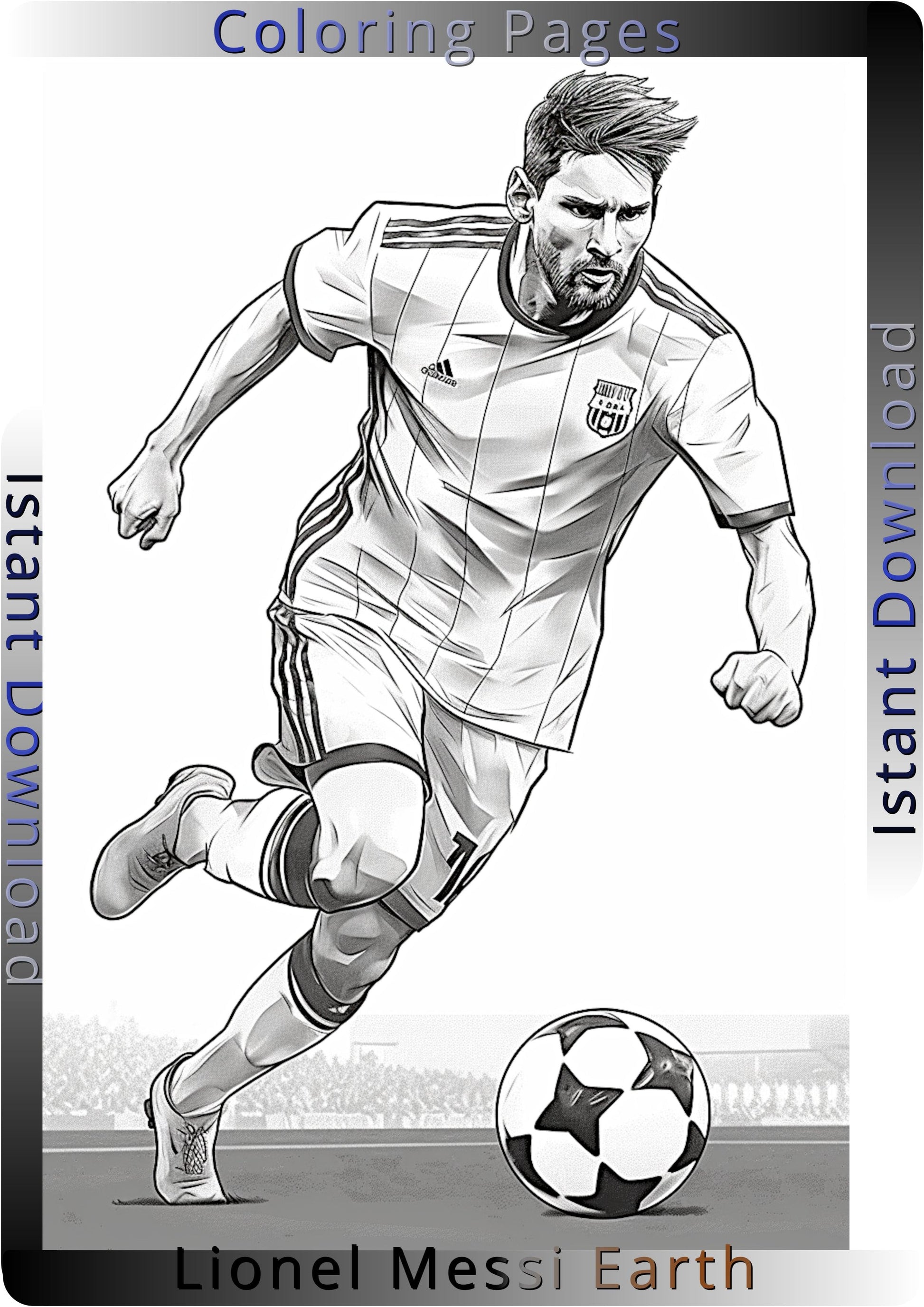 Messi Desenho Para Colorir