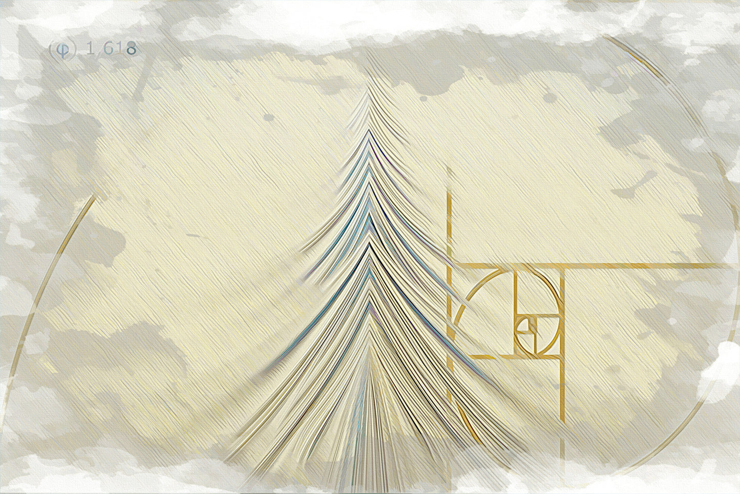 Light Flow dynamic hallway canvas art print - light yellow gray geometric design by Luigi ArtSquare