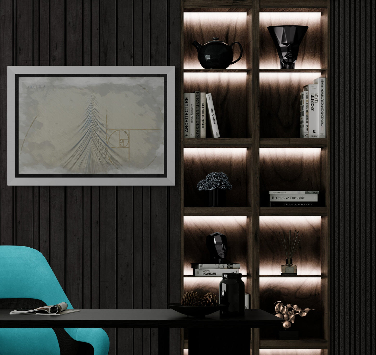 Light Flow canvas art close-up detail showing digital brushstrokes texture and luminous finish