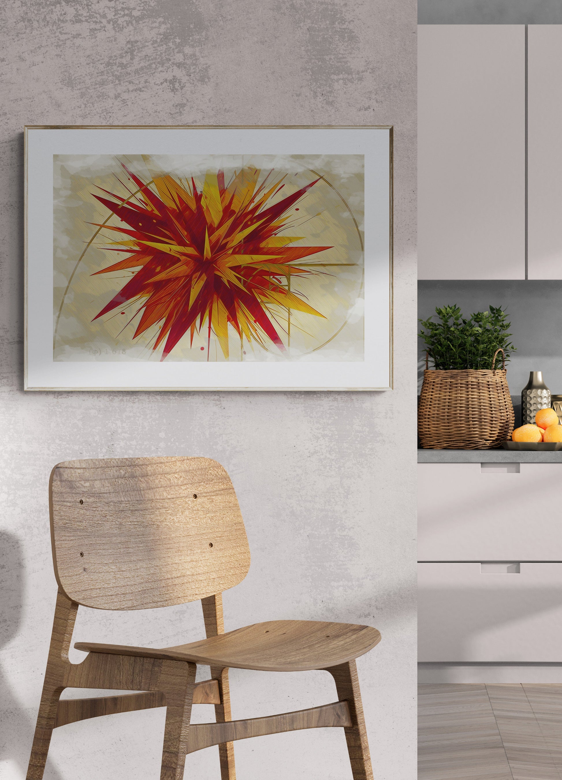 Spice Fusion digital brushstrokes detail: explosive red and orange textures, radial movement, artistic depth