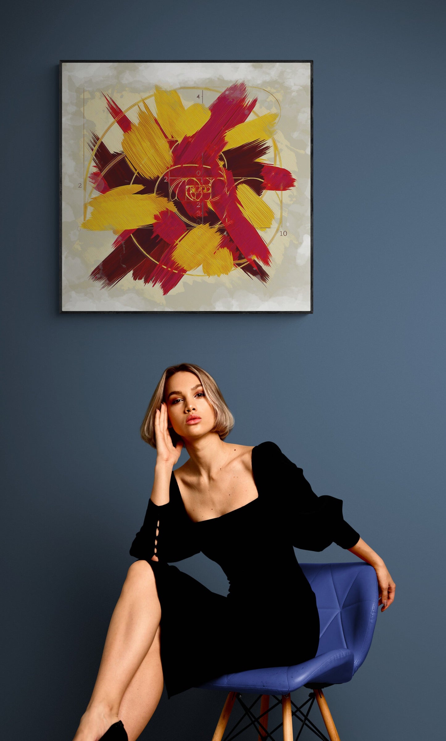 Warm Elegance detail in classic studio warm tones with coffee table vase plant, traditional living room art cozy welcoming atmosphere