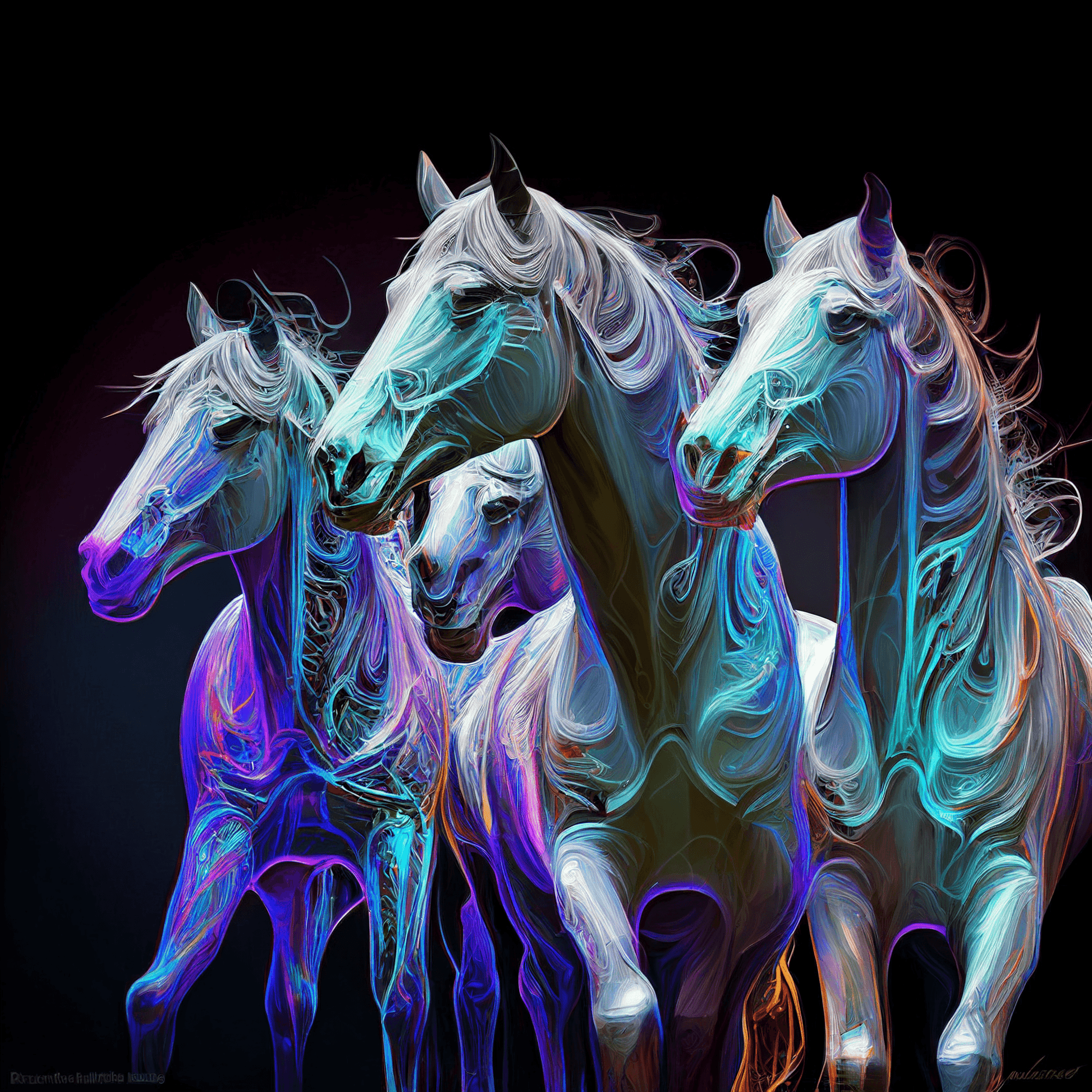 Digital Image of Watercolor Style Horse - Artsquarenft